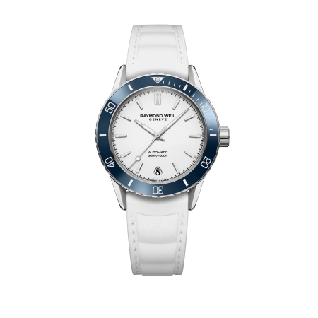 Freelancer Diver White Rubber Strap Watch, 36mm