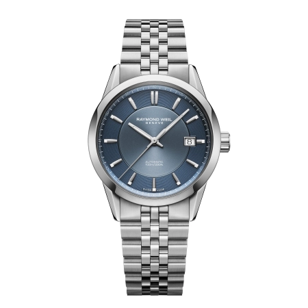 Freelancer Automatic Blue Dial Stainless Steel Bracelet Watch, 38 mm
