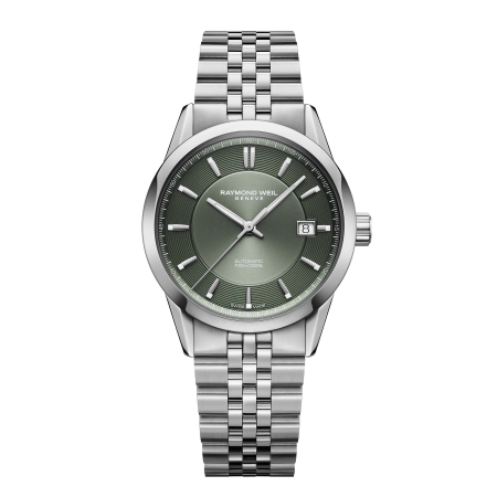 Freelancer Automatic Olive Green Dial Stainless Steel Bracelet Watch, 38 mm